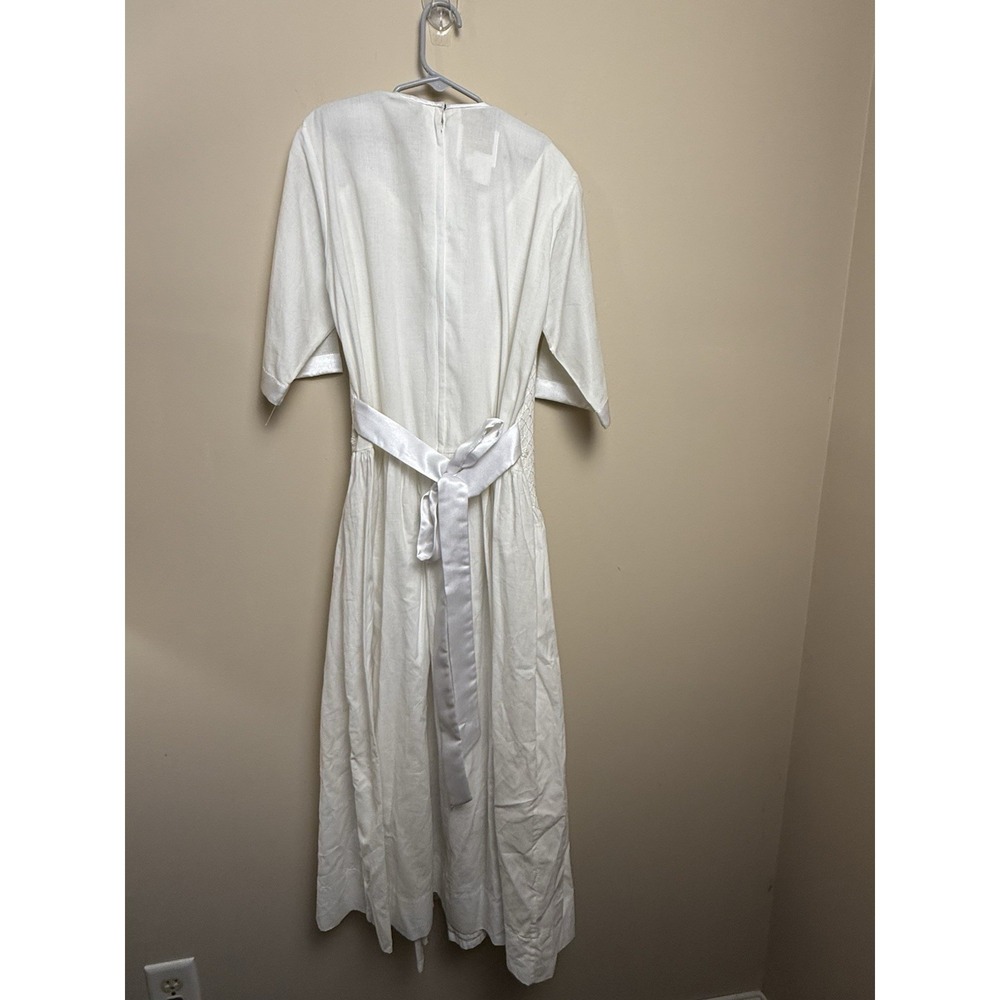 Stasbury Smocked Heirloom Dress With Under Slip Size 14 100% Cotton - Picture 2 of 7